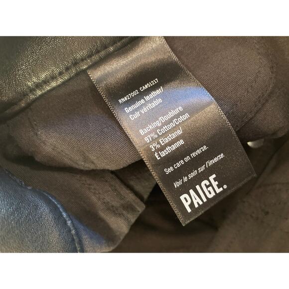 Paige Real Leather Button Fly Jeans Straight-Leg Pants Sz 28 ~ So 90s Edge - Picture 8 of 9